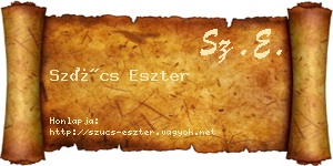 Szűcs Eszter névjegykártya